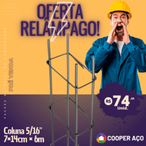 Tela Coluna 5/16 7×14cm × 6m Dobrada