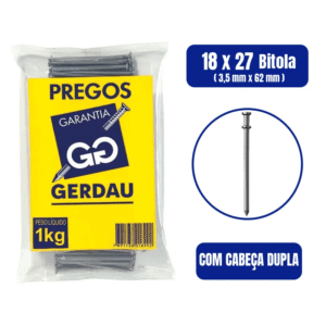 Prego com 2 Cabeças 18X27 1kg